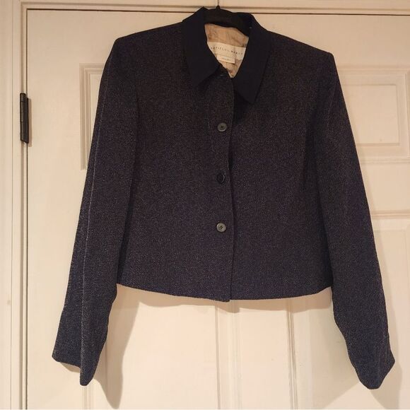 Garfield & Marks black and white speckled blazer jacket Size 10 - Picture 1 of 5